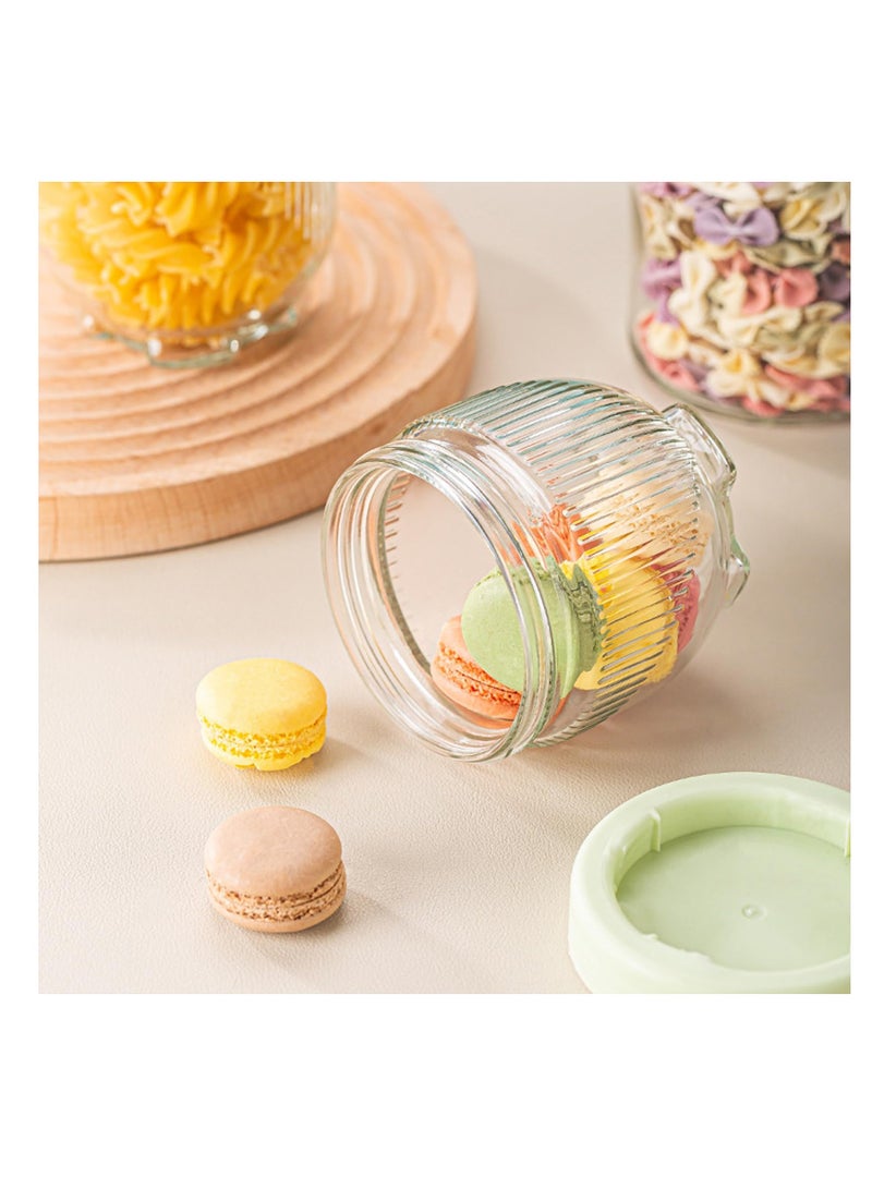 6 Pack Cat Claw Base Glass Storage Jars - 10 oz Eco-Friendly Kitchen Canisters for Dry Food, Coffee & Nuts, Dishwasher Safe  - Image 3