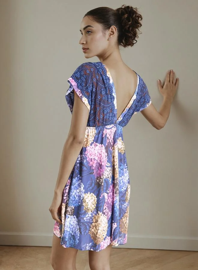 Splash FAV Floral Print Night Dress with Thongs