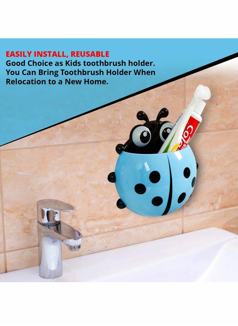 KASTWAVE - Toothbrush Stand Wall Suction Cup, Cute Cartoon Mount Toothbrush Holder Container Toothbrush Holder Mighty Toothpaste Razor Holder Bathroom Organizer Storage Wall Mounted Small Toiletry Items - Image 1