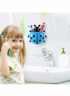 KASTWAVE Toothbrush Stand Wall Suction Cup, Cute Cartoon Mount Toothbrush Holder Container Toothbrush Holder Mighty Toothpaste Razor Holder Bathroom Organizer Storage Wall Mounted Small Toiletry Items  - Image 3