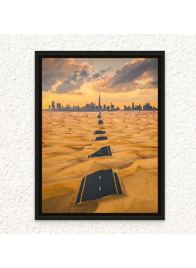 Art Decor Framed Canvas Wall Art of Burj Khalifa Portrait Dubai Skyline Print Wall Decor for Office Living Room Gifting - Image 1