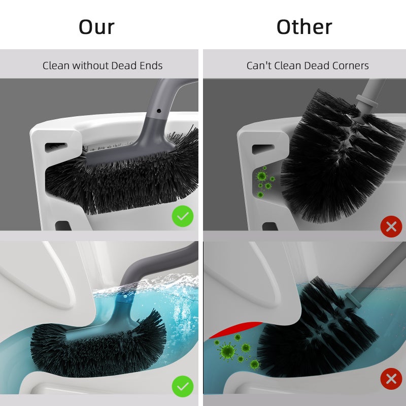 🚽 فرشاة حمام مع حامل التجفيف لصيانة نظيفة ومرتبة للمرحاض - Image 4