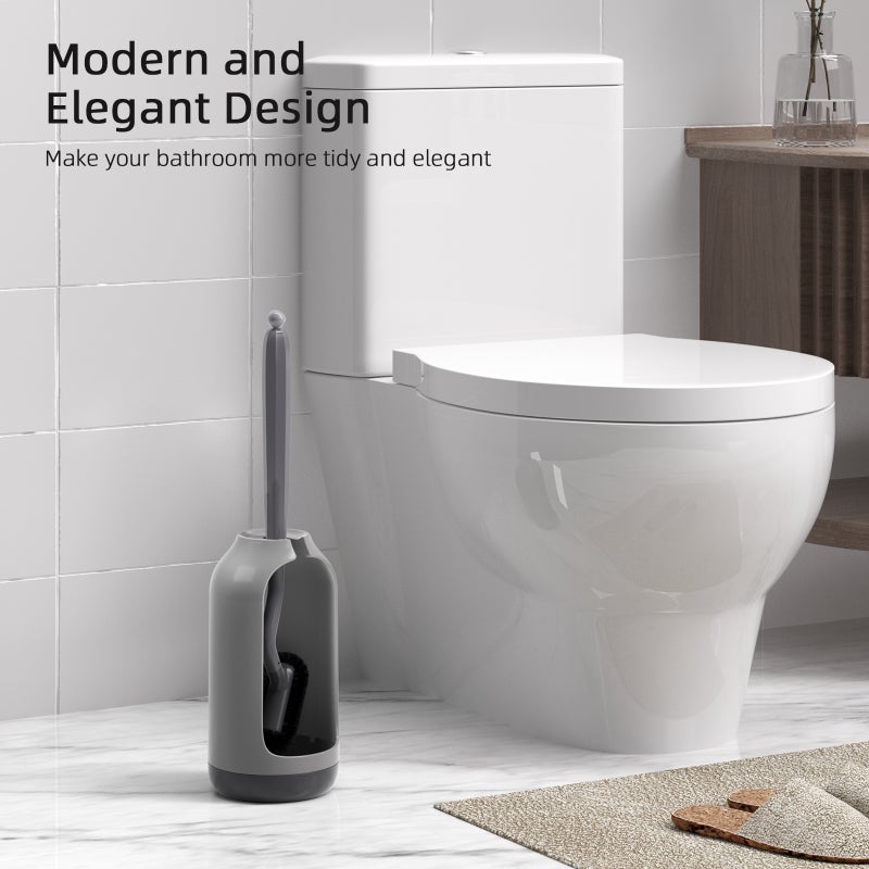 🚽 فرشاة حمام مع حامل التجفيف لصيانة نظيفة ومرتبة للمرحاض - Image 2