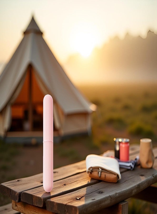 SelHeng Pink Portable Toothbrush Storage Case with Protective Lid, 8.6 inches, Toothbrush Cover Travel Camping - Image 3