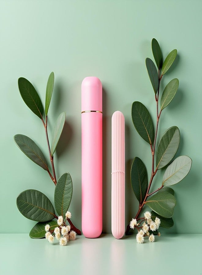 SelHeng Pink Portable Toothbrush Storage Case with Protective Lid, 8.6 inches, Toothbrush Cover Travel Camping - Image 2
