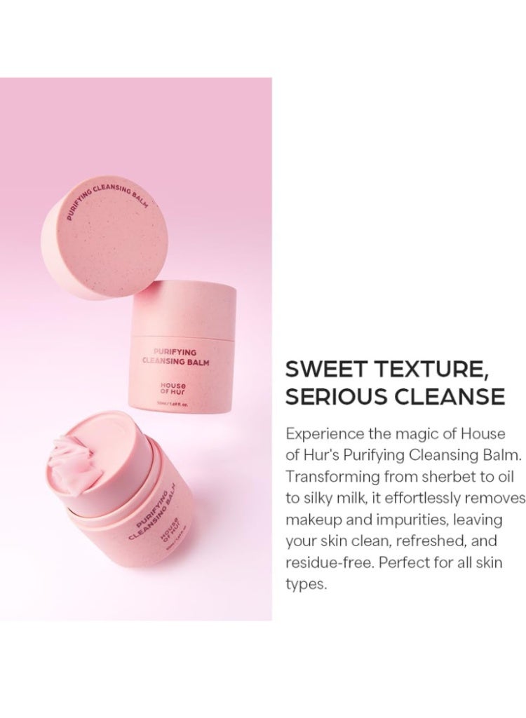 بيت هور تنقية المسام وإزالة المكياج الثقيل – بلسم التنظيف House of Hur Purifying Cleansing Balm لتنظيف عميق وتنقية البشرة - Image 5