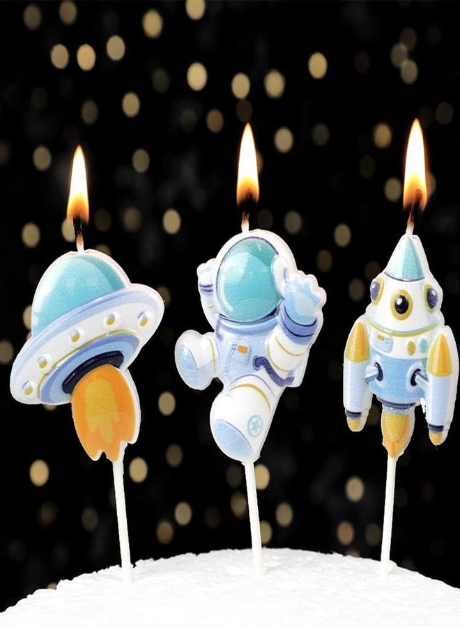 Partysanthe Out of Space Astronaut Theme Birthday Candle for Galaxy Space Astronaut Rocket Theme Party - Pack of 8pcs - Image 2