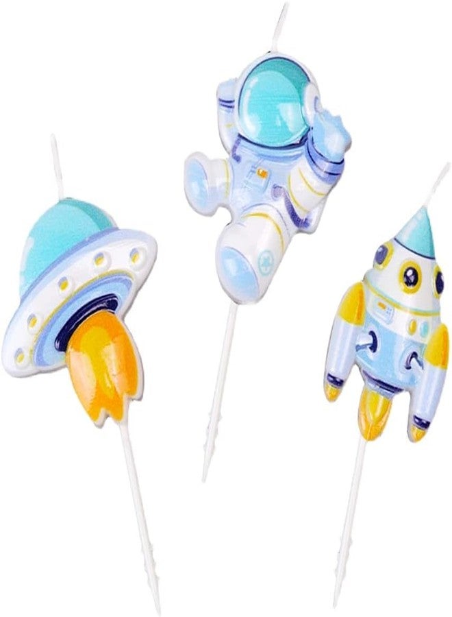 Partysanthe Out of Space Astronaut Theme Birthday Candle for Galaxy Space Astronaut Rocket Theme Party - Pack of 8pcs - Image 4