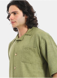 Red Circle Linen Turn Down Collar Shirt and Pants Set  - Image 4