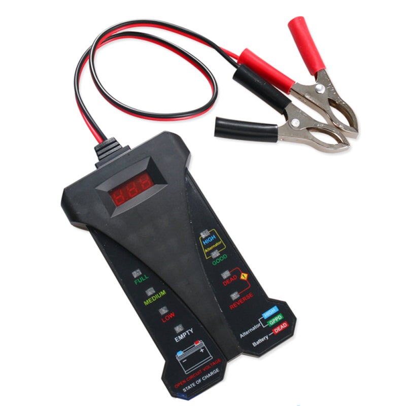 12V Automotive Battery Tester: Black Digital Tester With Rapid Precise Readings - Simple 3-Digit Display Audible Alert for Cars Motorcycles E-Scooters Boats - Image 4