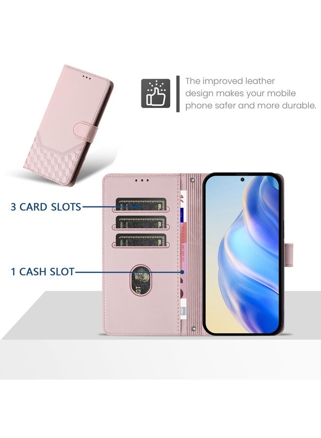⁧جراب هاتف جلدي منقوش بتقنية RFID لهاتف Motorola Moto G73 5G (وردي)⁩