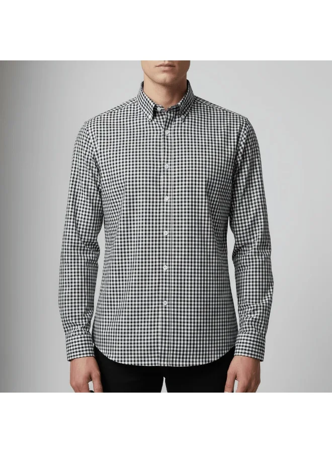 GIORDANO  Men's Wrinkle-Free Long Sleeve Cotton Oxford Shirt for Men | Best Price UAE