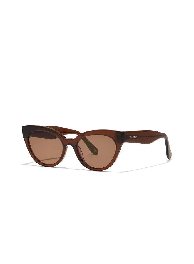 30Sundays Dusk,Women Sunglasses, Cat Eye Sunglasses, UV Protection: UV400 (Brown,Brown)