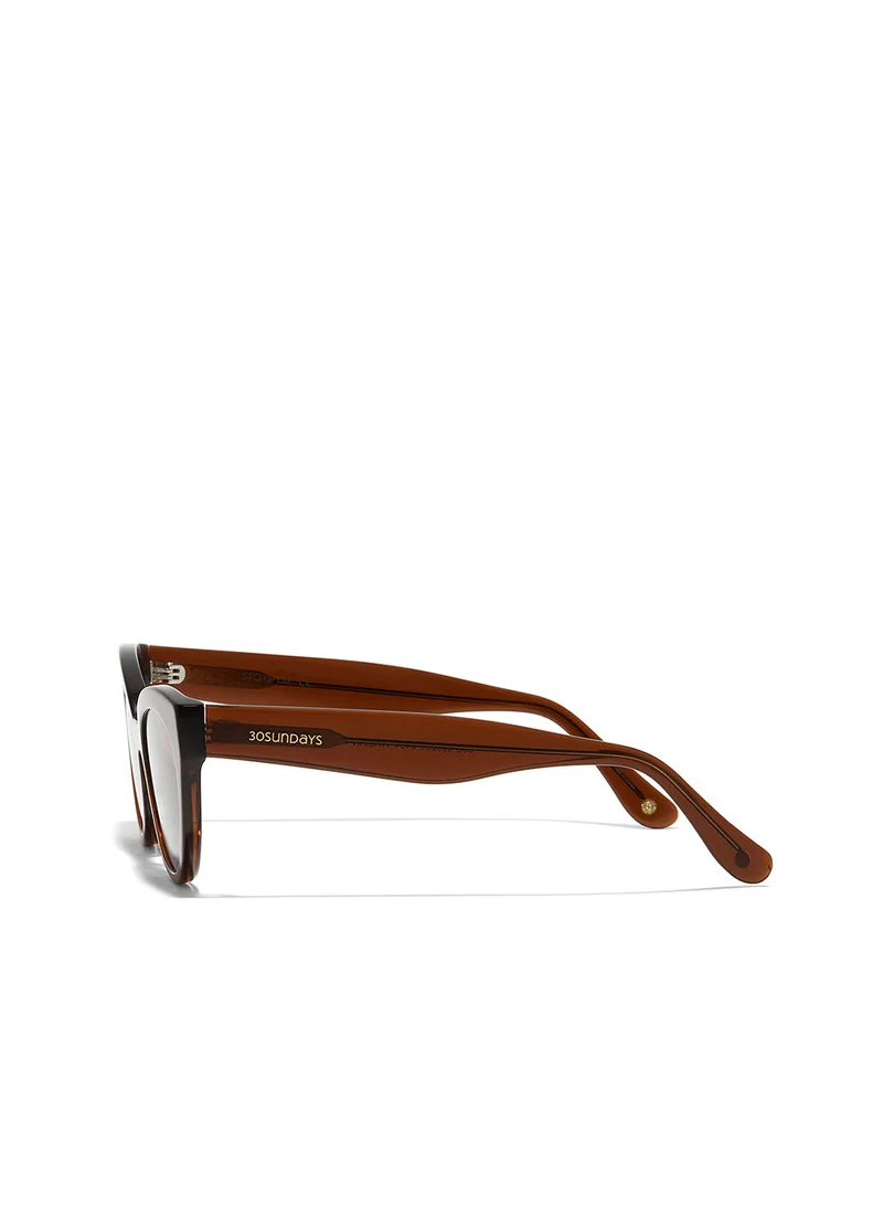 30Sundays Dusk,Women Sunglasses, Cat Eye Sunglasses, UV Protection: UV400 (Brown,Brown)