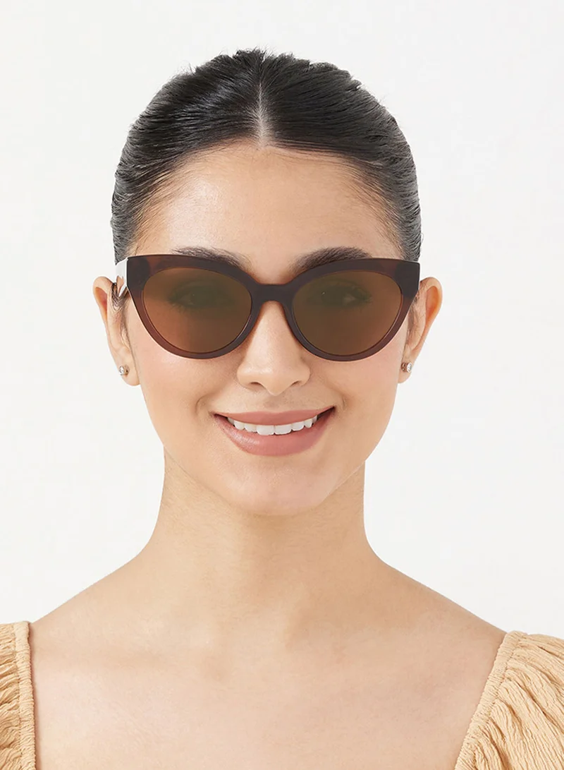 30Sundays Dusk,Women Sunglasses, Cat Eye Sunglasses, UV Protection: UV400 (Brown,Brown)
