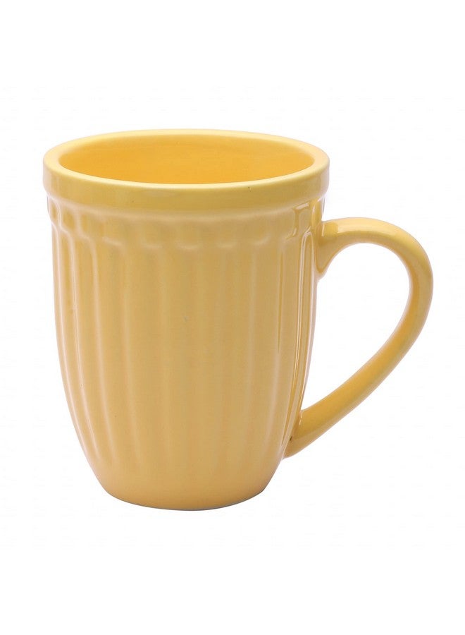 Anwaliya Crown Series Wool Embossed Ceramic Coffee Mug Set of 6 (280ml) Handcrafted Design Tea Cups Stackable, Chip Resistant, Large Serving Green Tea Cups, (Color May Vary) - Image 2