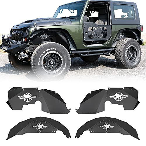 JROAD Soldier Front&Rear Inner Fender Liners Aluminum compatible with Jeep Wrangler 07-18 JK JKU Sports Sahara Rubicon 2/4-Door - Image 1