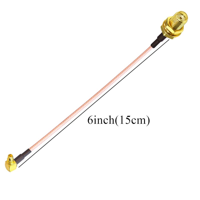 TUOLNK 2PCS SMA to MMCX Coax Cable, SMA Female to MMCX Male Right Angle 90 Degree Extension Coax Cable 6inch(15cm) Extender for Antenna, Radios - Image 3