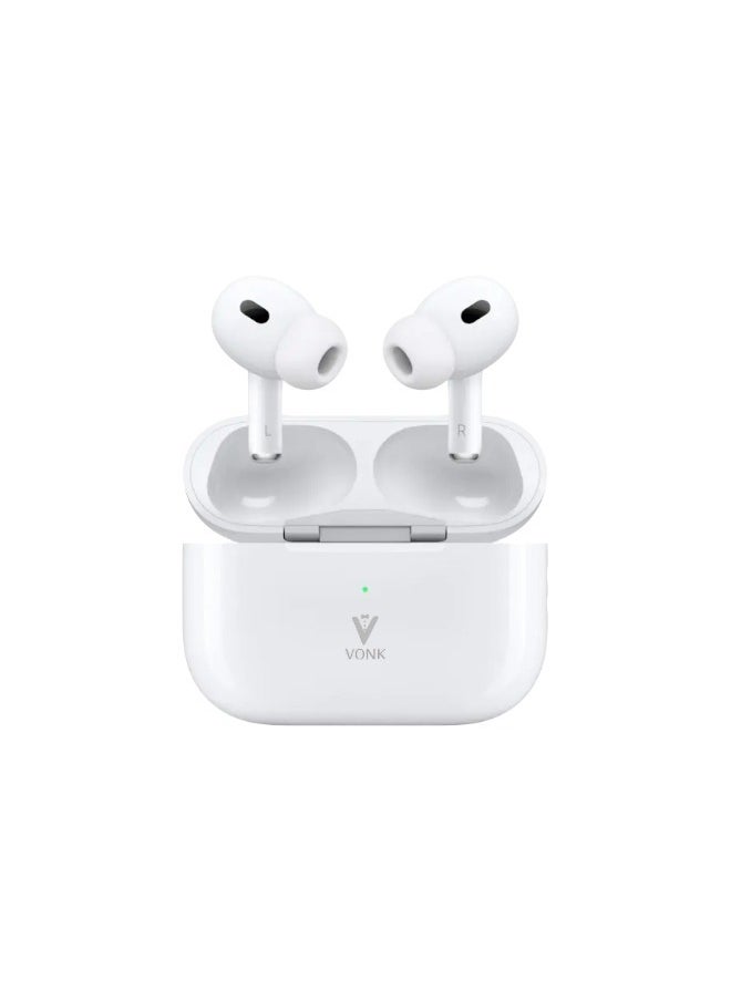 Original Bluetooth Pro headset from Vonk, second version, a wireless Bluetooth headset that supports wireless charging, features clear sound and noise isolation, works on all mobile phones such as iPh