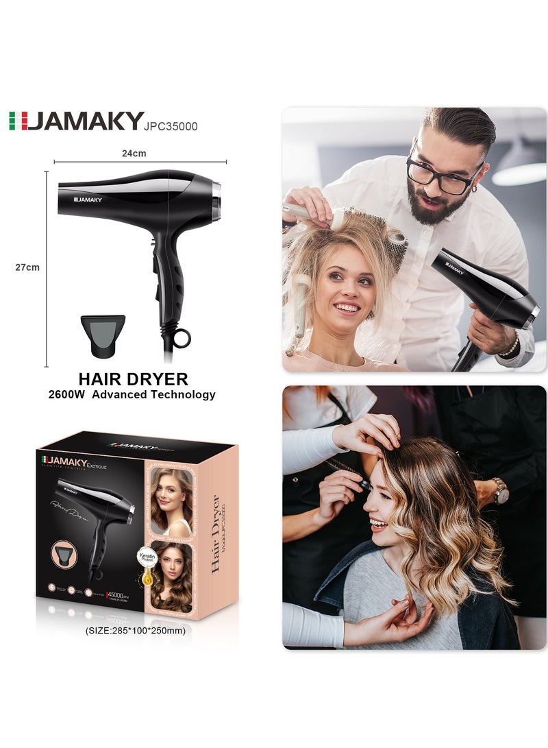 JAMAKY Professional JPC35000 Cold air Function Hair Dryer 2600W/ 2-Speed and 3 temperature setting \Cool button-locks in styles , with Italian technology - Image 2