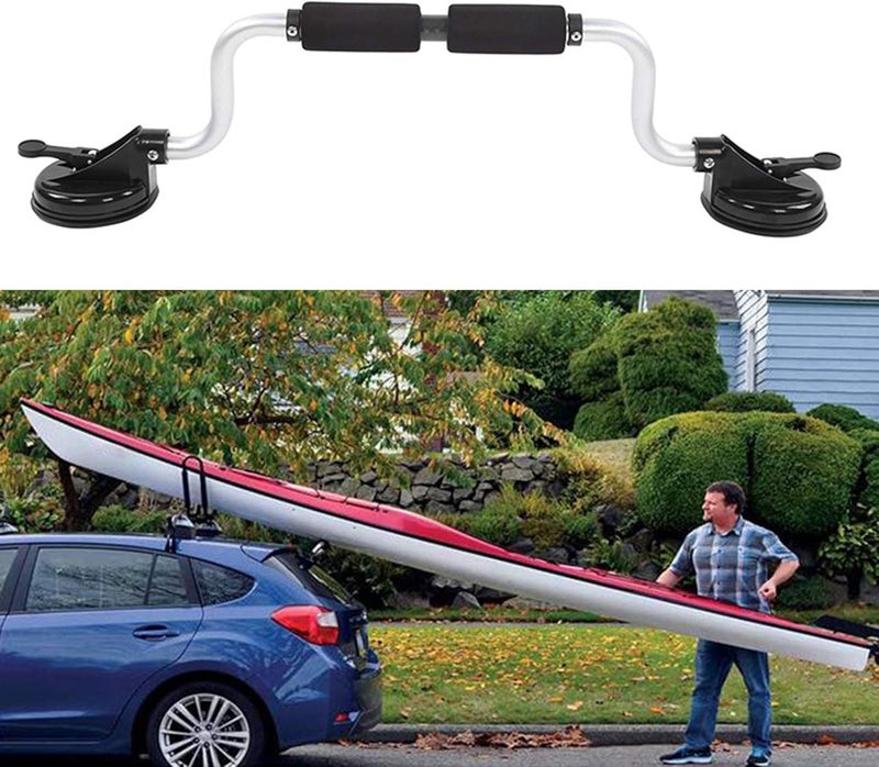 klarako Kayak Suction Cup Holder, Canoe Load Assist Rack Kayaks and Canoes Roof, Boat Roller for Travel, Silver - Image 4