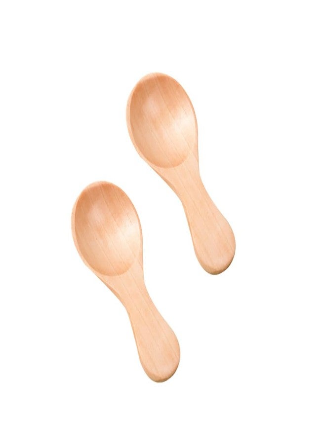 nanaxagly 2 Pcs Mini Wooden Spoon with Short Handle, Perfect for Small Jars of Jam Spices Condiments Sugar Honey Coffee Tea Mustard Ice Cream Milk Powder, Kitchen Accessories (Khaki) - Image 1
