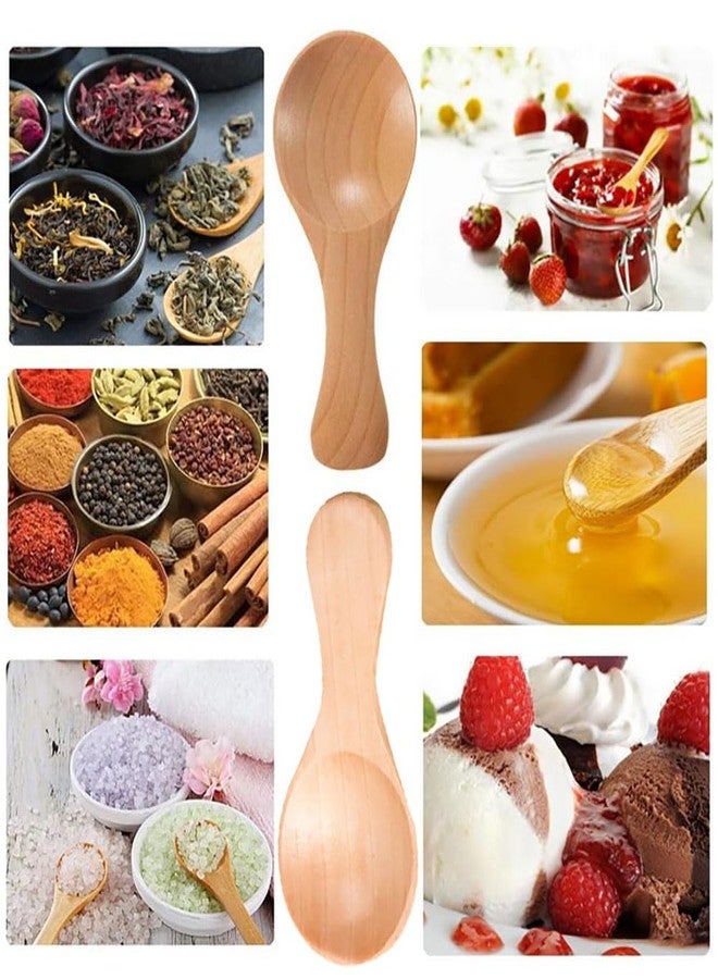 nanaxagly 2 Pcs Mini Wooden Spoon with Short Handle, Perfect for Small Jars of Jam Spices Condiments Sugar Honey Coffee Tea Mustard Ice Cream Milk Powder, Kitchen Accessories (Khaki) - Image 5