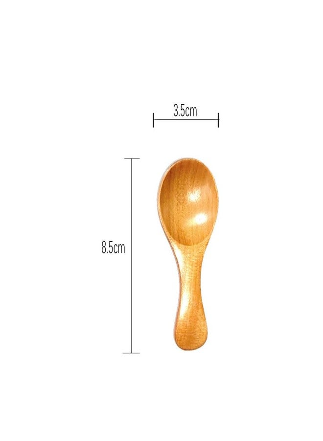 nanaxagly 2 Pcs Mini Wooden Spoon with Short Handle, Perfect for Small Jars of Jam Spices Condiments Sugar Honey Coffee Tea Mustard Ice Cream Milk Powder, Kitchen Accessories (Khaki) - Image 4