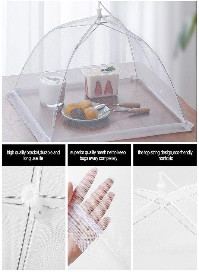 SPANLA Mesh Food Covers, 8 Pack Large and Tall Food Covers for Outside, 17"x17" Pop-Up Mesh Food Covers Tent Umbrella for Outdoors, Screen Tents, Parties Picnics, BBQs, Reusable and Collapsible - Image 4