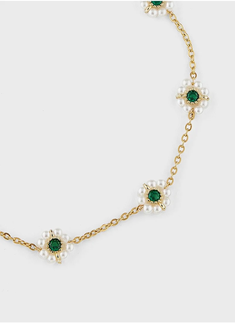 Ginger Floral Beaded Chain Bracelet