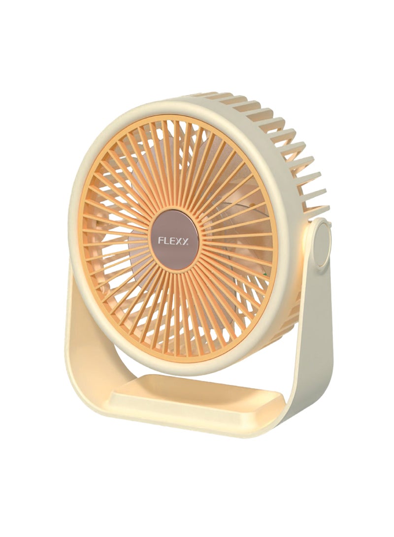 FLEXY® Rechargeable Desktop Fan – 8 Inch Portable Fan for Home & Office with  3 Speeds, USB Charging, Adjustable Angle, Quiet Operation. - Image 1