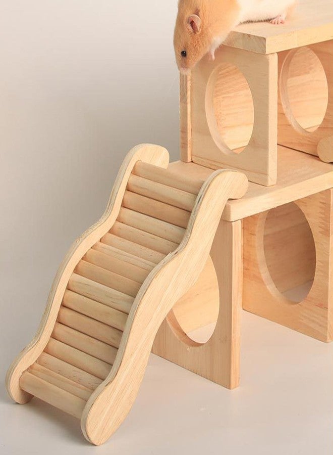 DEFKIYT Hamster Climbing Ladder, Gerbil Bridge Wooden Wavy Chinchilla Stairs for Syrian and Other Small Animals - Image 3