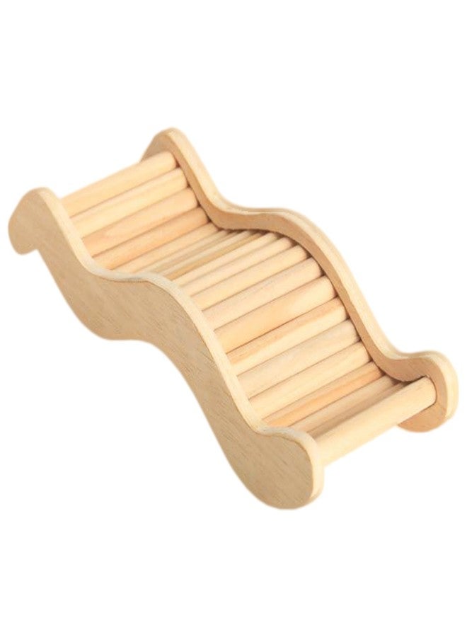 DEFKIYT Hamster Climbing Ladder, Gerbil Bridge Wooden Wavy Chinchilla Stairs for Syrian and Other Small Animals - Image 1