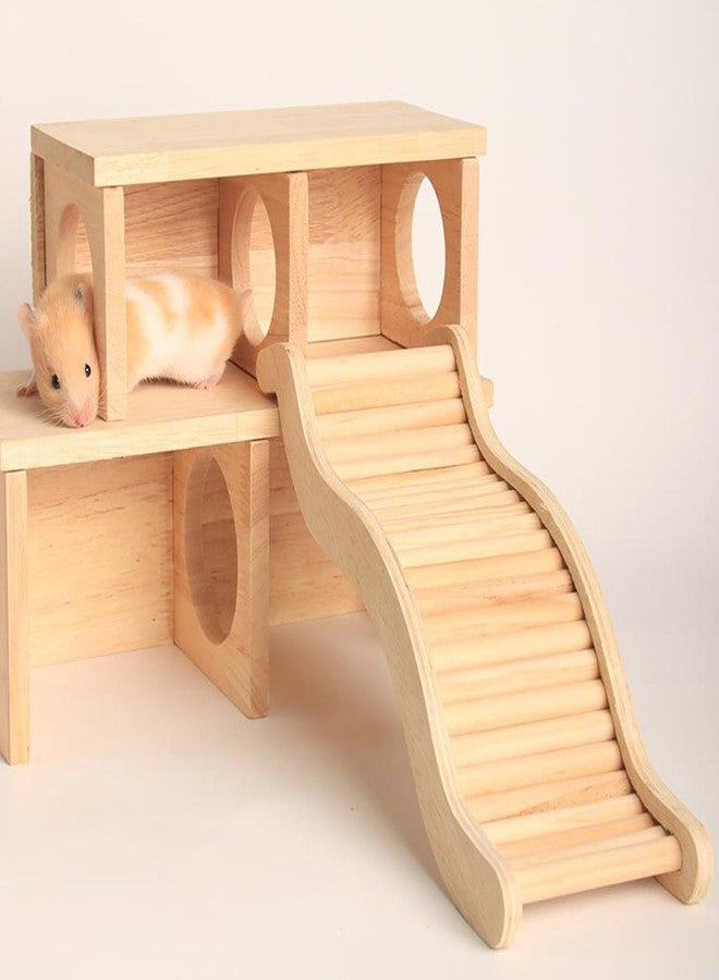 DEFKIYT Hamster Climbing Ladder, Gerbil Bridge Wooden Wavy Chinchilla Stairs for Syrian and Other Small Animals - Image 4