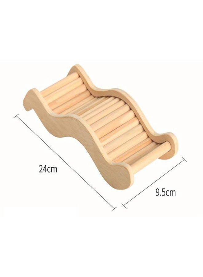 DEFKIYT Hamster Climbing Ladder, Gerbil Bridge Wooden Wavy Chinchilla Stairs for Syrian and Other Small Animals - Image 2