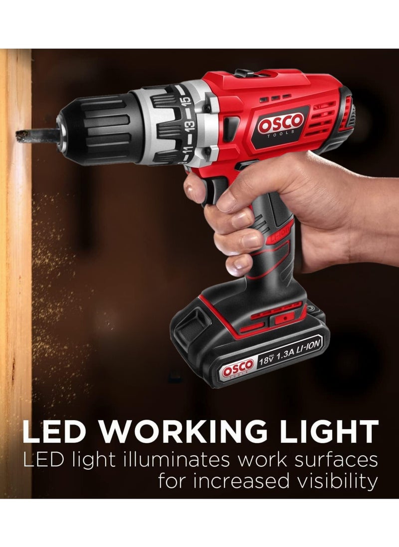 OSCO - Osco Li-Ion Cordless Drill 18 Volt 1.5 Amp - Two Battery - Image 1