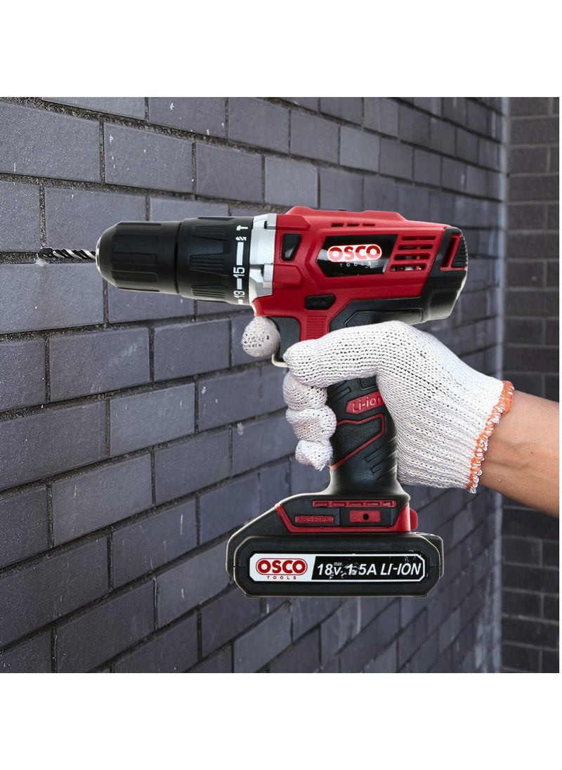 OSCO - Osco Li-Ion Cordless Drill 18 Volt 1.5 Amp - Two Battery - Image 1