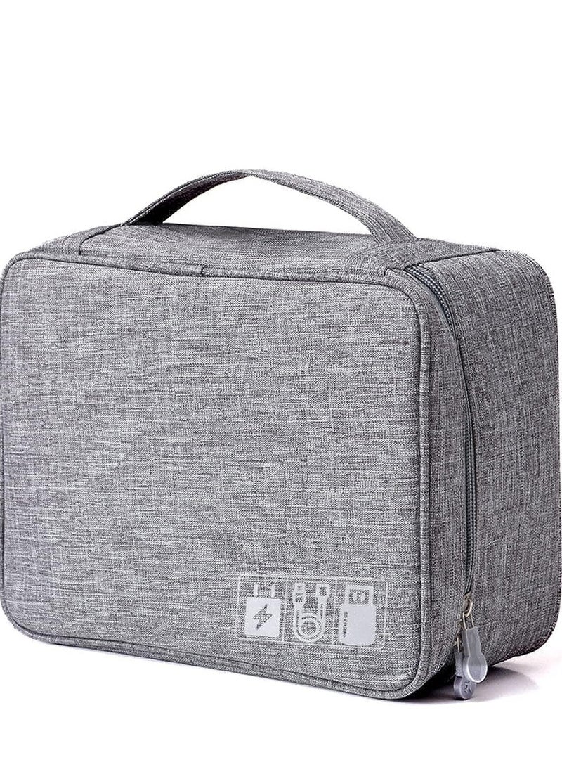 erorex Cable Organizer Bag Waterproof Travel Electronic Storage with Adjustable Divider Shockproof Portable for SD Card Case USB Flash Drive Charging Cords USB Charger Mini Tablet - Image 1