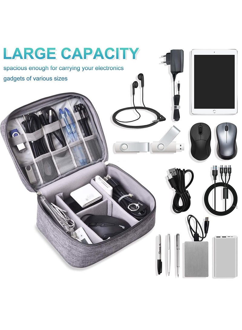 erorex Cable Organizer Bag Waterproof Travel Electronic Storage with Adjustable Divider Shockproof Portable for SD Card Case USB Flash Drive Charging Cords USB Charger Mini Tablet - Image 5