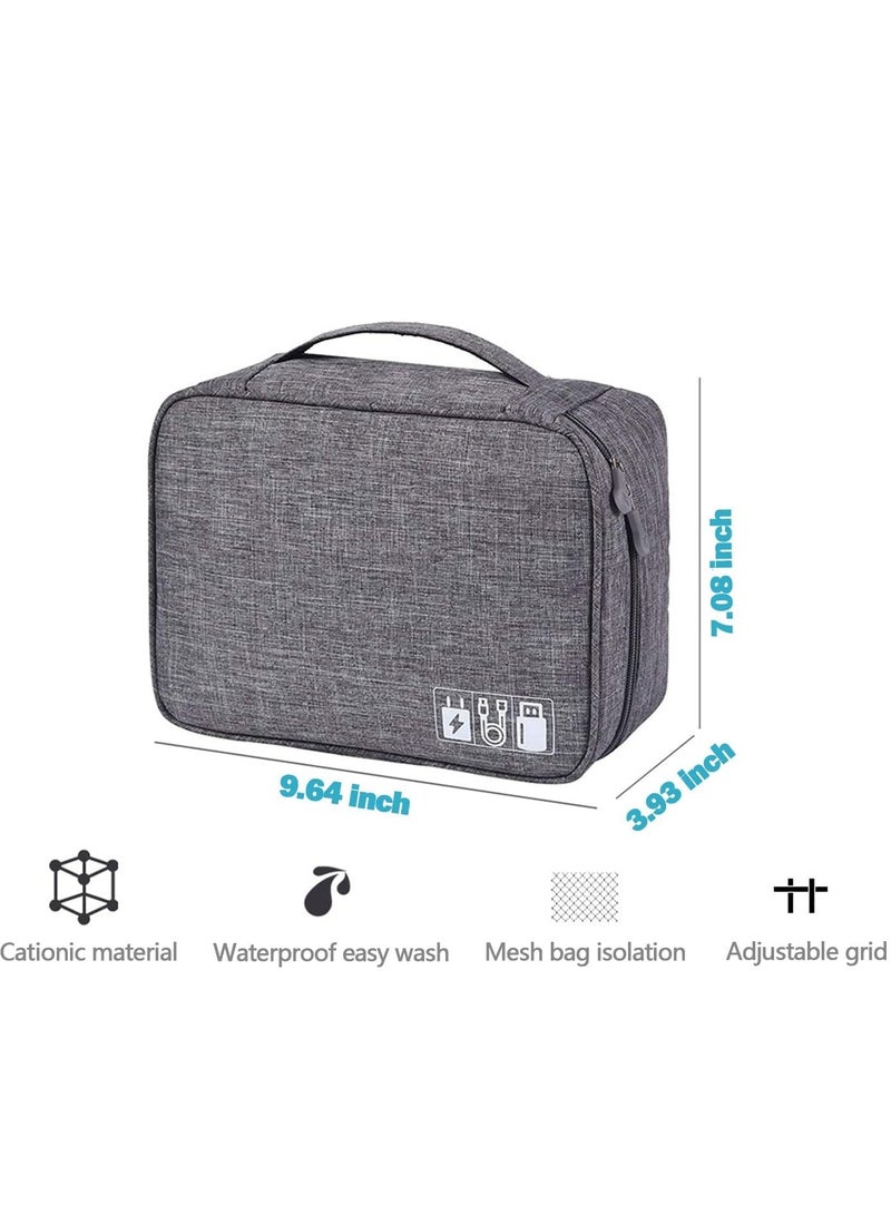 erorex Cable Organizer Bag Waterproof Travel Electronic Storage with Adjustable Divider Shockproof Portable for SD Card Case USB Flash Drive Charging Cords USB Charger Mini Tablet - Image 2