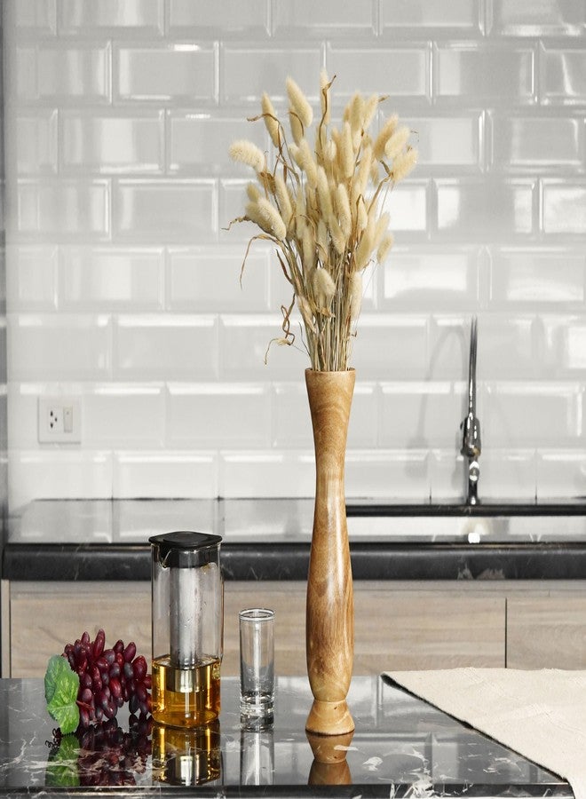 AeraVida 12-Inch Tall Curvy Bottle Mango Wood Vase | Handmade Natural Brown Wooden Flower Vase for Tabletop, Shelf, or Entryway | Rustic Farmhouse Decor Accent - Image 4