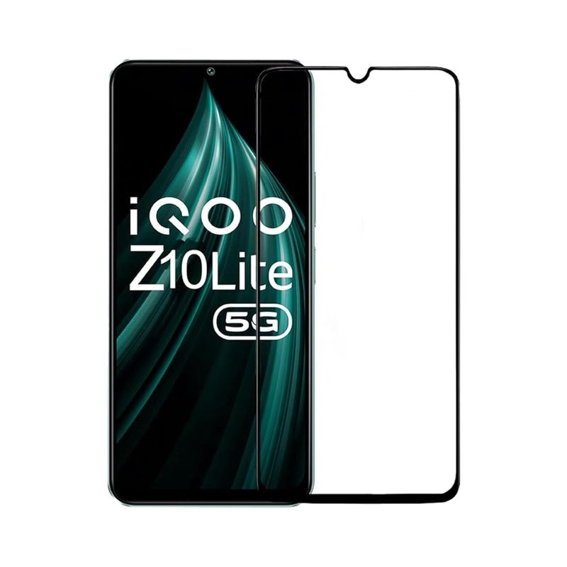 DD SON Tempered Glass Screen Protector Compatible for iQOO Z10 Lite 5G with Edge to Edge Coverage and Easy Installation kit,Black - Image 2