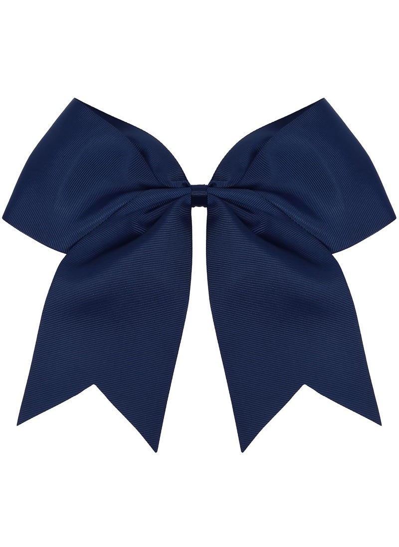 Tobeffect - Tobeffect Navy Blue Hair Bow Clip  8 Inch Jumbo Blue Cheer Bows for Girls Hair Women Cheerleading Bows Softball Team Bows Cheerleader Hair Bows for Halloween Festivals Birthdays - Image 1