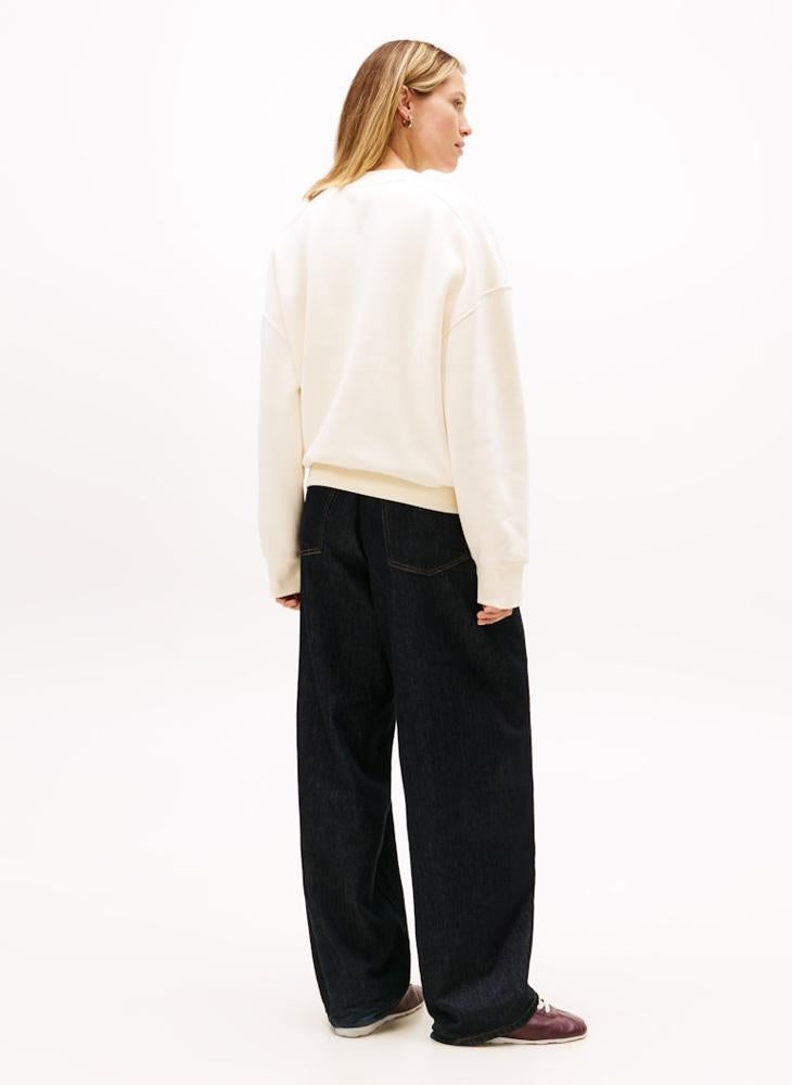 تومي هيلفيغر بلوزة قطنية برقبة على شكل حرف  برسومات - Image 2