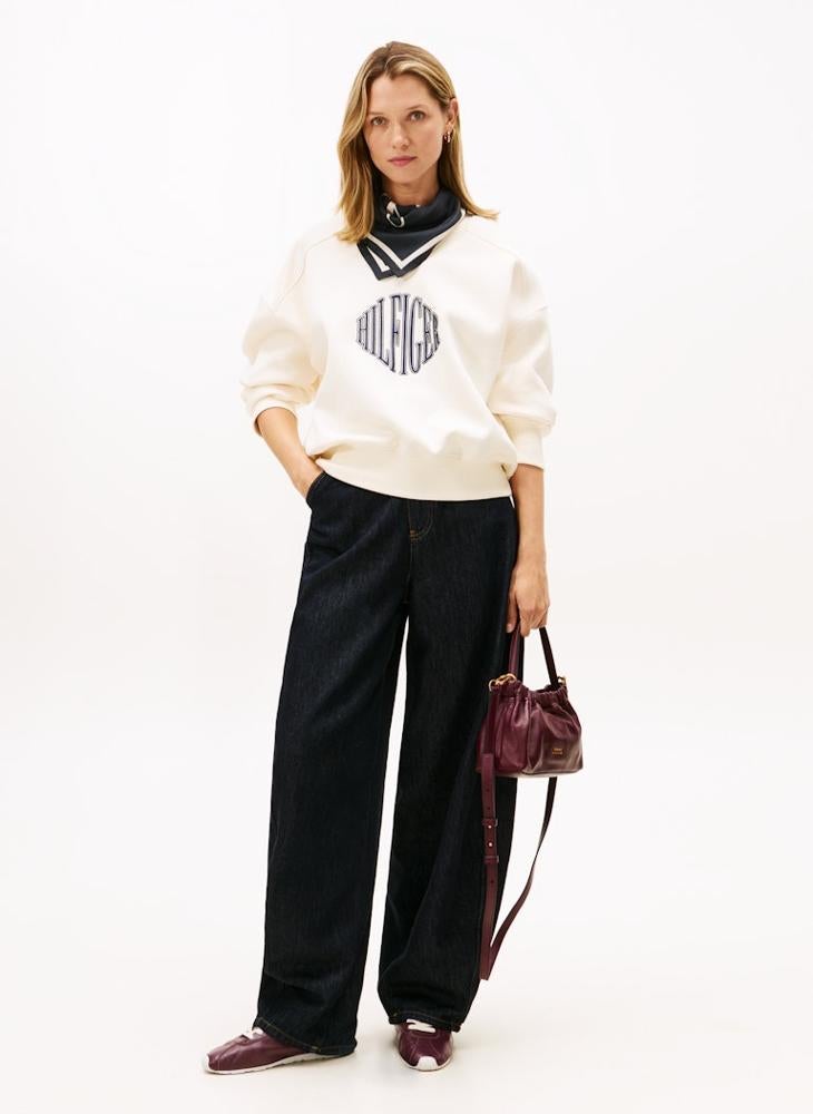 تومي هيلفيغر بلوزة قطنية برقبة على شكل حرف  برسومات - Image 4