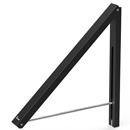Anjuer Laundry Room Clothes Rack Wall Mounted Retractable Folding Clothes Hanger Drying Rack for Laundry Room Closet Storage Organization Aluminum Easy Installation Black - Image 1
