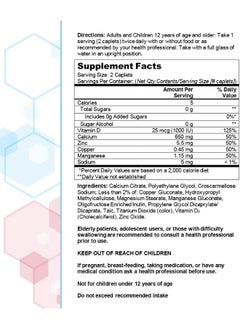 CITRACAL Maximum Plus Highly Soluble, Easily Digested, 630 Mg Calcium Citrate With 1000 Iu Vitamin D3, Bone Health Supplement For Adults, Caplets, 180 Count  - Image 5