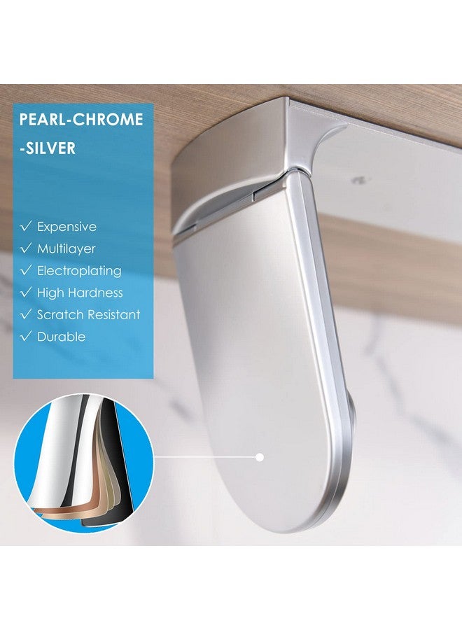 simpletome ONE HAND TEAR Paper Towel Holder Under Cabinet Adhesive or Drilling Installation Aluminum Alloy + ABS (Pearl Chrome Silver) - Image 5