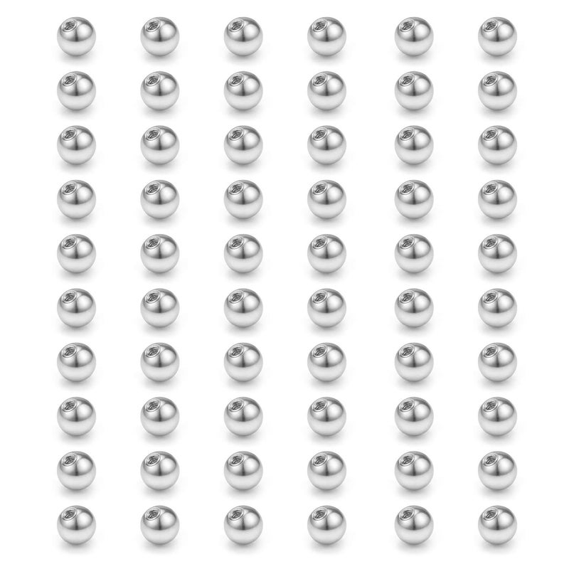 D.Bella 60pcs 16G 3mm 316L Surgical Steel Replacement Balls Body Jewelry Piercing Barbell 16G 3mm Balls for Women Men