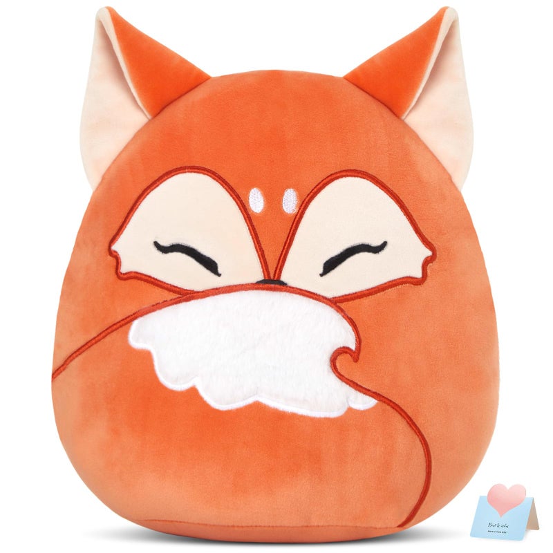 Glow Guards 12-Inch Red Fox Plush Pillow Cute Fox Stuffed Animal Soft Fox Plush Toy Stuffed Animals Fox Birthday Gift for Boys Girls Kids Red Fox - Image 1